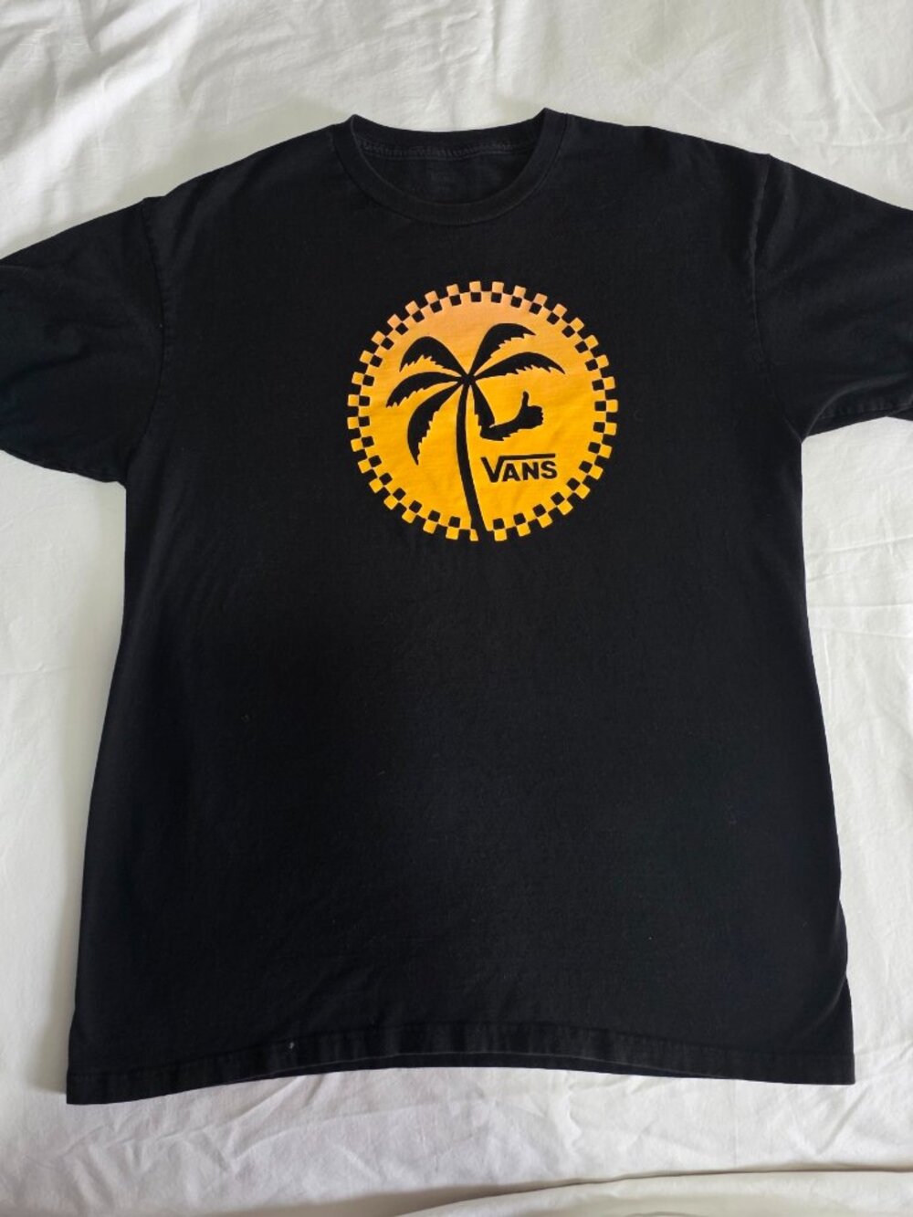 Vans Palm Tree Checker Graphic Tee Black Size Large